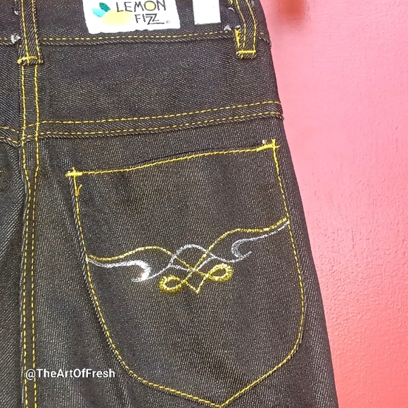 LEMON FIZZ Black WASH Denim Vintage Style Jeans for Girls NWT - Picture 4 of 13